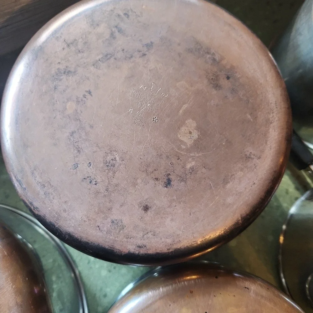 VTG Revere Ware Copper Bottom Pots Set, 11 Piece